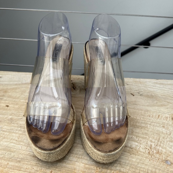 Steve Madden clear Sunrise Wedge Sandals for Women Wrapped Wedge heel formal 9 - Picture 9 of 11